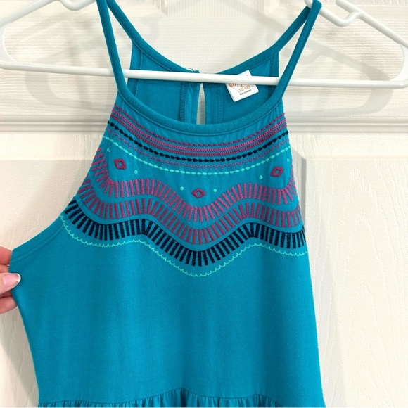 Gymboree Girl Maxi Dress 10/12 Large Embroidered Sleeveless Halter Keyhole Boho - Picture 2 of 12
